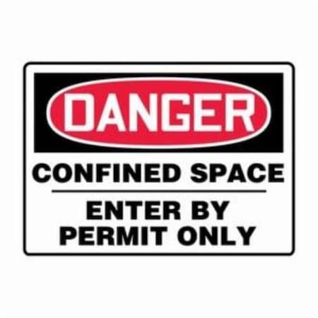 Accuform MCSP130VP Safety Sign, DANGER CONFINED SPACEENTER BY PERMIT ONLY, 7 X 10, Plastic MCSP130VP